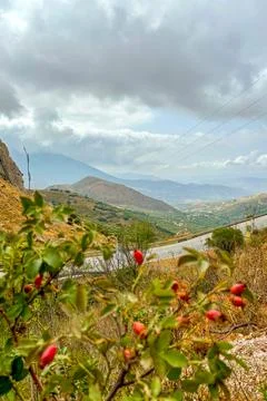 Clouds over mountain in Zafarraya,  Sierra Tejeda Natural Park, Spain Stock Photos