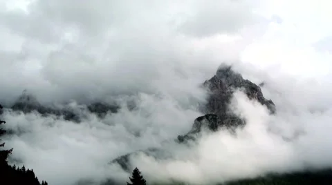 Clouds over the mountains, Dolomites Stock Footage 46425301