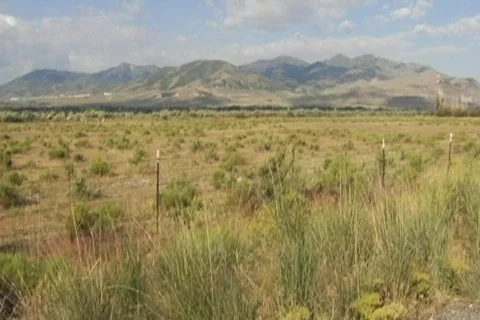 Clouds over mountains, field time lapse Stock Footage 522534