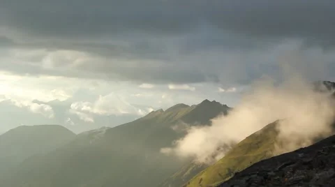 Clouds over the mountains Stock Footage 41493364