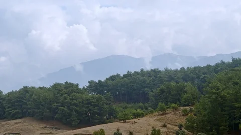 Clouds Over The Mountains Stock Footage 119200088