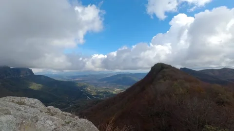 Clouds over the mountains Stock Footage 153513129