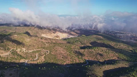 Clouds over mountains Malaga province, Andalusia in Spain Stock Footage 228892874
