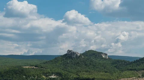 Clouds Over Mountains Nature Scene Timelapse Stock Footage 65511704