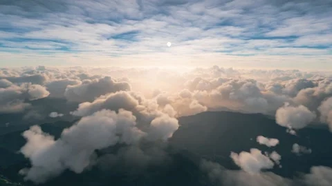 Clouds over the mountains from passenger plane Stock Footage 160152503