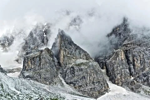 Clouds over the mountains Stock Photos