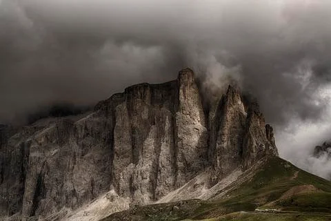 Clouds over the mountains Stock Photos