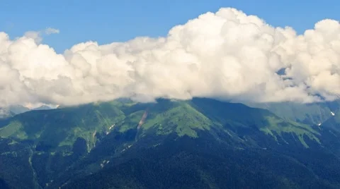 Clouds over the mountains. Psekhako Ridge. Time Lapse. Sochi, Russia Vídeo Stock 53607168