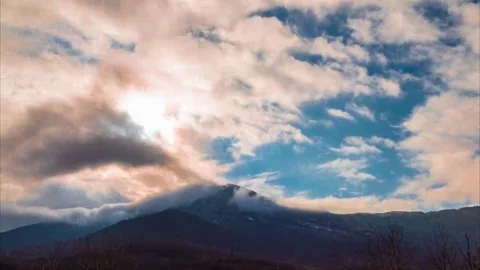 Clouds over mountains, time lapse Video stock 69222002