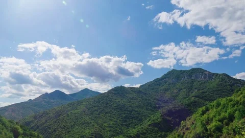 Clouds over mountains, time lapse Stock Footage 79415849