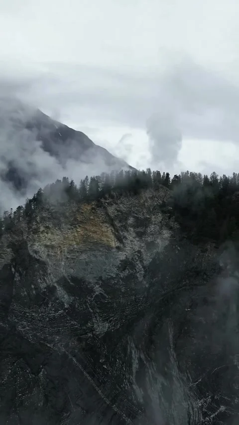 Clouds over the mountains with trees Stock Footage 273075225
