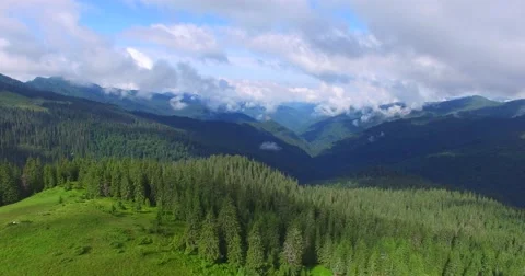 Clouds over the mountains. Ukraine Video stock 65300410