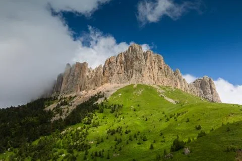 Clouds over the mountayn Big Thach. Stock Photos