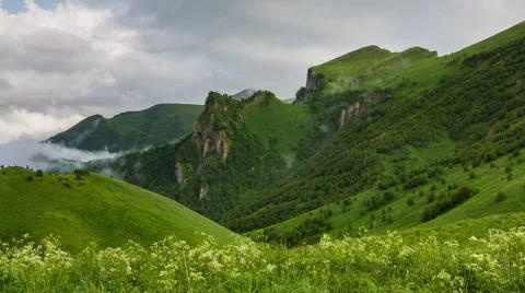 Clouds over the mountayn. Stock Footage 52583123