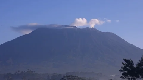 Clouds Over Mt Agung in Bali Indonesia Stock Footage 91418138