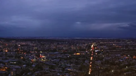 Clouds over night city Stock Footage 10809810