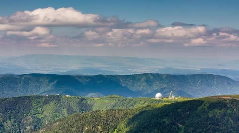 The clouds over the observatory in the mountains. Video stock 52628282