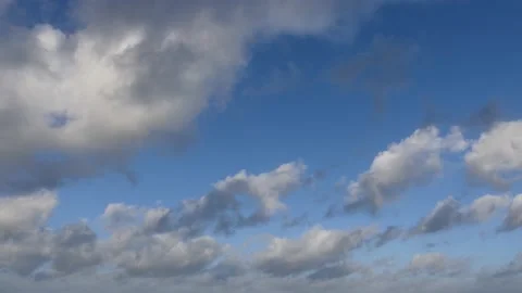 Clouds over the ocean with blue sky - cloudscape background - time lapse Stock Footage 143766626