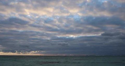 Clouds Over Ocean At Dawn Stock-Footage 145565580