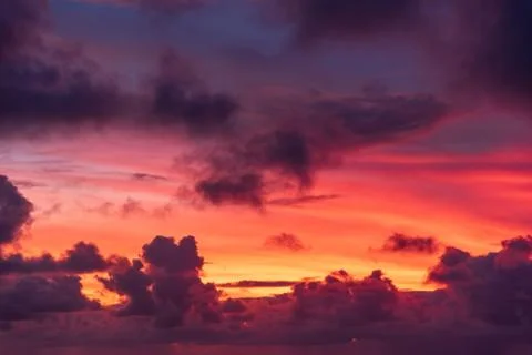 Clouds over ocean horizon Stock Photos