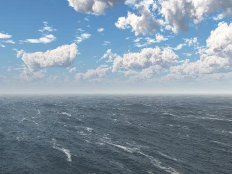 Clouds over the ocean Stock Illustration