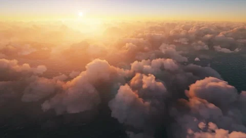 Clouds over the ocean (looping) Stock Footage 153180739