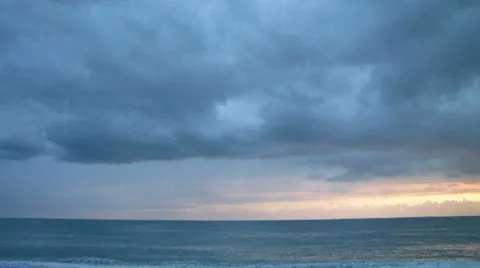 Clouds over Ocean at Sunset Stock-Footage 11240103