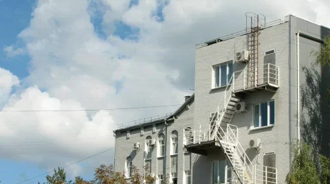 Clouds Over the Office Building Stock Footage 843249