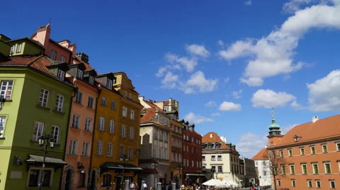 Clouds over Old Town in Warsaw, Poland Stock Footage 49682016