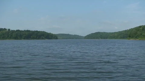 Clouds over Peaceful Lake HD Stock Footage 495859