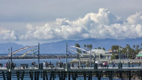 Clouds over Pier and Marina 스톡 동영상 274868687