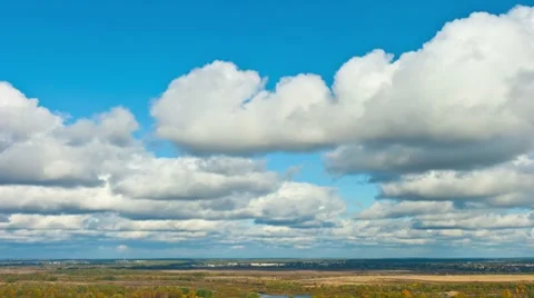 Clouds over the plain Stock Footage 8835559