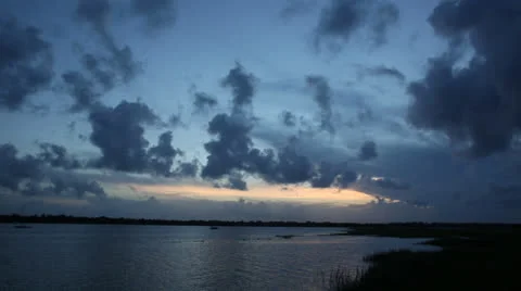 Clouds Over Pond At Dusk Stock Footage 26602453