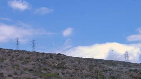 Clouds over Power Lines Stock Footage 90529054