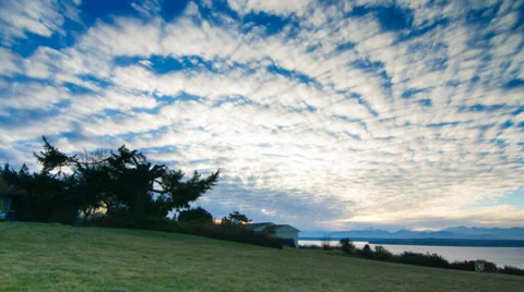 Clouds over the Puget Sound Stock Footage 36595417