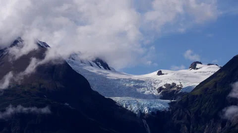 Clouds Over Rainbow Glacier Time Lapse Stock Footage 32013529
