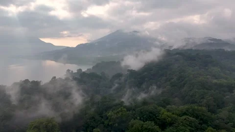 Clouds over Rainforest near buyan lake Bali Vídeo Stock 331079612