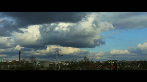 Clouds over the residential area Stock Footage 37099171