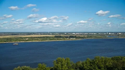 Clouds over the river Stock Footage 8825143