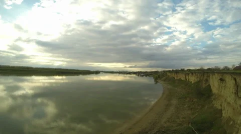 Clouds over the river Stock Footage 37608234