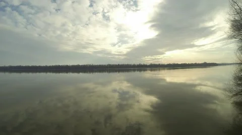 Clouds over the river Video stock 46108128