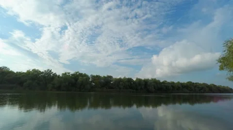 Clouds over the River Stock Footage 55514280