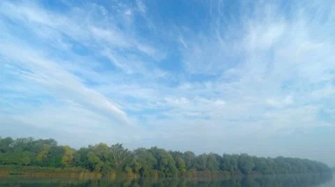 Clouds over the River Stock Footage 55582595