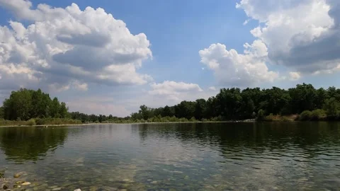 Clouds over the river Stock Footage 228717051