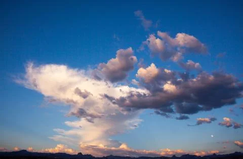 Clouds over River at Sunset in the Mojave Desert Stock Photos