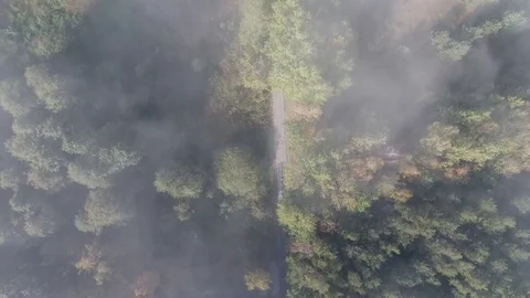 In the clouds over a road Stock Footage 70354889