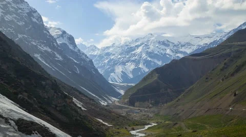 Clouds over the road to Pamir mountains in Tajikistan Video stock 62769401