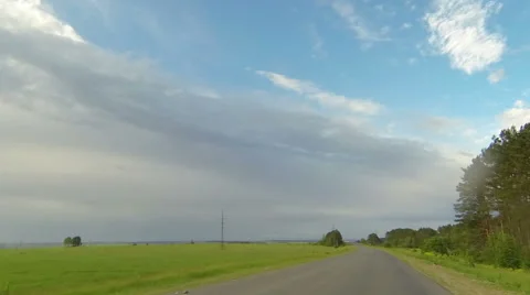 Clouds over the road. The path from Elabuga Stock Footage 59141639