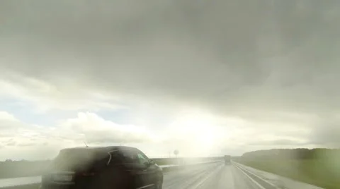 Clouds over the road. The path from Kulaevo village - Neptun village, Tatarstan  Video stock 56694764