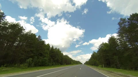 Clouds over the road. The path from Shemursha village - Shygyrdan village, Stock Footage 56694747